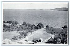 c1920's Aerial View Penobscot Bay Cabins Classic Cars Belfast Maine ME Postcard picture