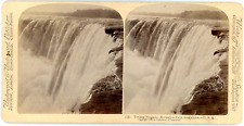Stereo, USA, Tireless Niagara, Horseshoe falls, from above Vintage stereo card - picture