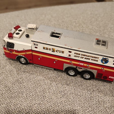 FDNY Rescue 3 Fire Dept City of New York Red & White Diecast Model Truck picture
