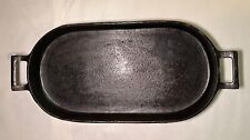 Vintage Cast Iron Sportsman Oval Grill Griddle Pan Shallow Fish Fryer picture
