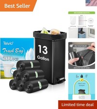 13 Gallon 200 Count Tall Kitchen Trash Bags 10 Gal 12 Gal 13 Gal fit 50 liter Ga picture