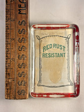 EARLY MEMPHIS TENNESSEE ADVERTISING GLASS PAPER WEIGHT RED RUST RESISTANT PAINTS picture