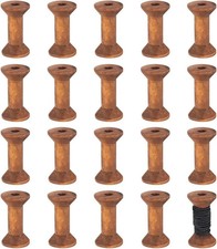 20Pcs Antique Wooden Empty Spools 1.57 Empty Thread Spools Wooden Ribbon Spool picture