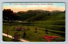 Pasadena CA-California, Sunken Garden, Adolph Busch Residence, Vintage Postcard picture