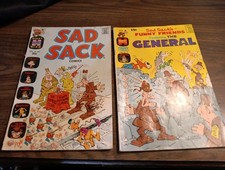 VTG-Harvey Comics-lot Of 2-Sad Sack & Sad Sack's Funny Friends Featuring General picture