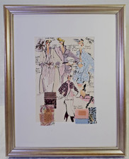 1978 Viyella UK Fashion Design Illustration – Original Textile Swatch Art - 3/3 picture