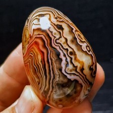 TOP 71G Natural Polished Silk Banded Agate Lace Agate Crystal Madagascar  L2755 picture