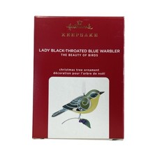 2020 Hallmark Beauty of Birds Lady Black-Throated Blue Warbler Limited Ornament picture