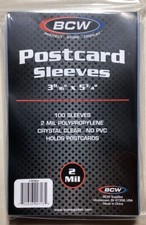 1 Pack of 100 BCW Standard Size Postcard Sleeves picture