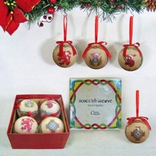 Royal Tara Scottish Emblem Christmas Baubles Box of 4 Ornaments picture