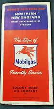 1950s Mobilgas SOCONY Mobil Oil Company Map of New England -Authentic picture