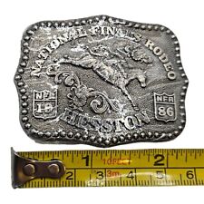 1986 Small NFR Kids Belt Buckle Hesston NOS National Finals Rodeo Bronc Rider picture