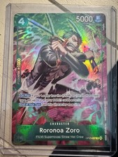 One Piece TCG OP-15/EB04 Roronoa Zoro OP13–037 Treasure Rare NM Looks PSA 10  picture