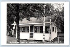 Pequot Lakes MN Postcard RPPC Photo Birchdale Villas On Lake Bertha 1956 Vintage picture
