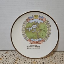 Antique 1915 Panama Canal Calendar Plate Burkett Bros Camden Maine Advertising picture