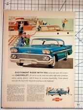 1958 Chevrolet Impala Sport Coupe Vintage Magazine Print Ad Mid Century Chevy picture