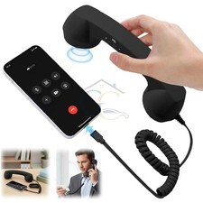 Vintage Corded Telephone Handset w/ Type-C Plug for Smartphones Tablets Laptops picture