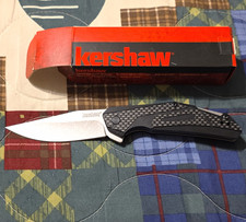 Kershaw Camshaft-CF 1370CF Carbon Fiber Handle D2 Plain Drop Point Clip picture