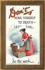 Embossed Tuck Postcard Knocks Witty and Wise 165 Artist Dwig Let Woman Do Work picture
