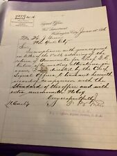 1571 US ARMY SIGNAL CORP EQUIPMENT LETTER 1886 SGD FB JONES WOUNDED BOTH LEGS CW picture