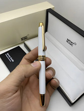 Montblanc White Gold Rollerball Pen Authentic New In Box Luxury Executive Gift picture