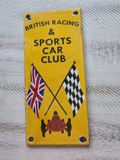 VINTAGE BRITISH RACING AND SPORTS CLUB PORCELAIN SIGN 9.75