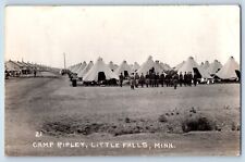 Little Falls Minnesota MN Postcard RPPC Photo Camp Riley Army Soldiers Tent 1936 picture