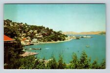 Sausalito CA, Birds Eye View From Hills, Bay, California Vintage Postcard picture