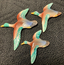 Vintage Porcelain Flying Ducks Small Set Of Three picture