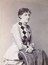 C.1880/90s Cabinet Card Philadelphia, PA Beautiful Woman Bustle Dress Corset C17 picture