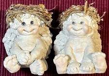 Dreamsicles Porcelain Angel Figurines Love My Kitty 1994  3 Sitting Cherubs 1991 picture
