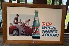 1962 Original Framed 7up Litho Advertising Double Sided Graphics picture