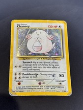 Pokémon TCG Chansey 3/102 Holo Rare Base Set Card Damaged picture