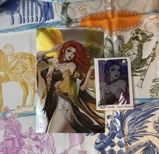 HELEN YOUNG Foil Dark Phoenix Wraparound SKETCHBOOK NM/Mint 42/100 W/COA picture