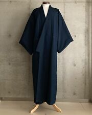 EM010: Vintage Japanese Men's Kimono. Silk. Tsumugi. Length 146cm/57.4