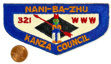 BOY SCOUT BSA OA NANI-BA-ZHU 321 458 198 KANZA KS TWILL KANSA FF F1 FIRST FLAP picture
