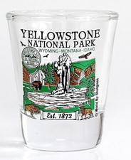 YELLOWSTONE WYOMING MONTANA IDAHO NATIONAL PARK SERIES COLLECTION SHOT GLASS  picture