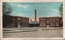 VINTAGE POSTCARD FRANKLIN SCHOOL LOGANSPORT INDIANA POSTED 1923 WITH RARE 2 X 1C picture