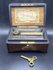 Miniature Antique 3 Air Jean Billon-Dutoit Cylinder Music Box With Burlwood Case picture