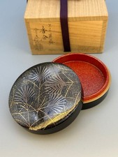 Japanese Urushi Lacquer Incense Box Vintage Kogo Susuki Makie Japan picture