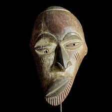 African Mask Collectible Hand Carved wood Wall Hanging Igbo Antique-9453 picture