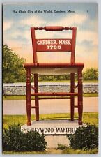 Chair City World Gardner Massachusetts Heywood Wakefield Linen Vintage Postcard picture