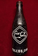 RARE 1907-12 TOLEDO, OHIO AMBER DOUBLE DIAMOND COCA-COLA ANTIQUE BOTTLE picture
