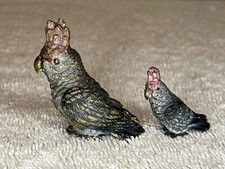 Two Vienna Bronze Cockatoo Birds Franz Bergman Style 2 Big Little Pair Austrian picture