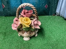Vintage Capodimonte Porcelain Italy Large Centerpiece Roses Flowers picture