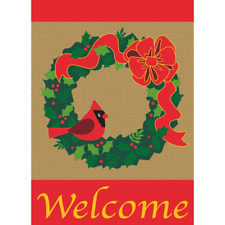 Welcome Wreath Flag large picture