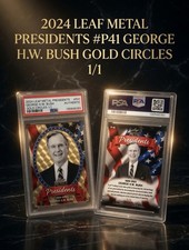 2024 Leaf Metal Presidents George H.W. Bush 1/1 SuperFractor PSA ๐บ๐ธ picture
