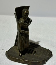 Miniature 19th Century Peasant Lady Bronze Miniature - Farm Worker - French ? picture