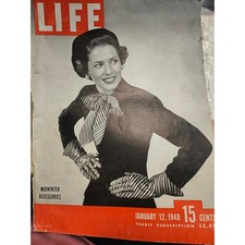 Vintage LIFE Magazine January 12 1948 Midwinter Accessories Campbell Soup Ads picture