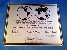 Apollo 11 Moon Landing Plaque Replica - Neil Armstrong picture